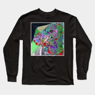 global mapping in landscape city collage Long Sleeve T-Shirt